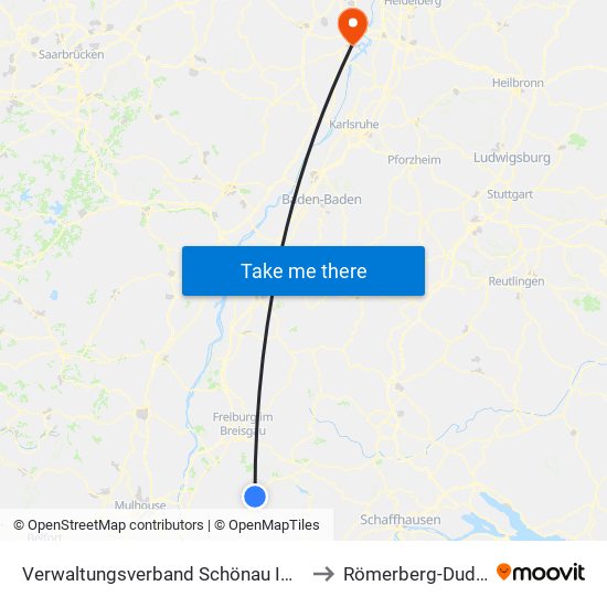 Verwaltungsverband Schönau Im Schwarzwald to Römerberg-Dudenhofen map