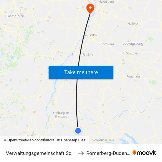 Verwaltungsgemeinschaft Schluchsee to Römerberg-Dudenhofen map