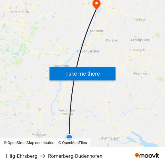 Häg-Ehrsberg to Römerberg-Dudenhofen map