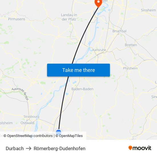 Durbach to Römerberg-Dudenhofen map