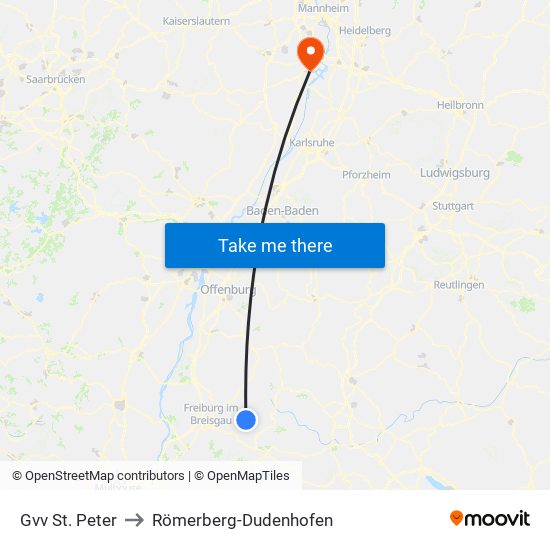 Gvv St. Peter to Römerberg-Dudenhofen map