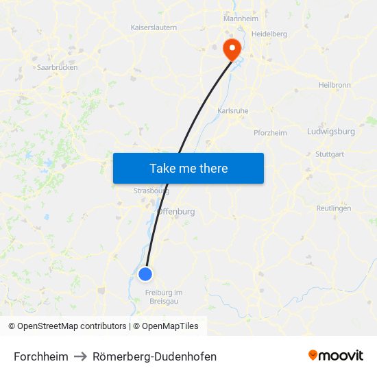 Forchheim to Römerberg-Dudenhofen map