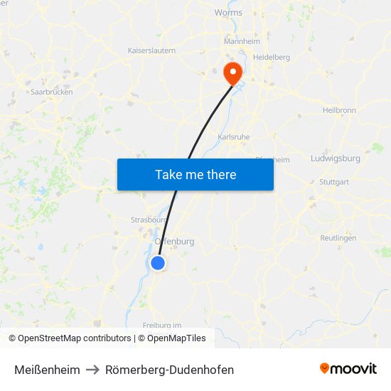 Meißenheim to Römerberg-Dudenhofen map