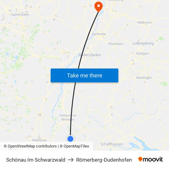 Schönau Im Schwarzwald to Römerberg-Dudenhofen map