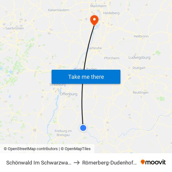 Schönwald Im Schwarzwald to Römerberg-Dudenhofen map