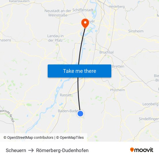 Scheuern to Römerberg-Dudenhofen map