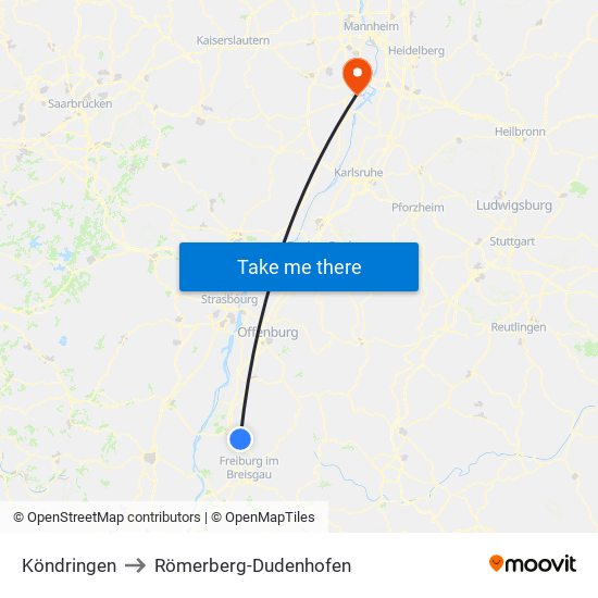 Köndringen to Römerberg-Dudenhofen map