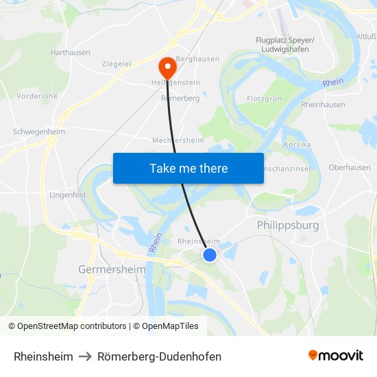 Rheinsheim to Römerberg-Dudenhofen map