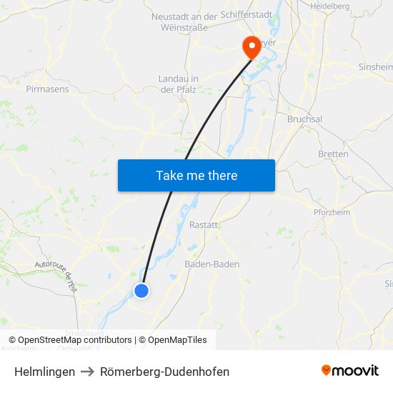 Helmlingen to Römerberg-Dudenhofen map