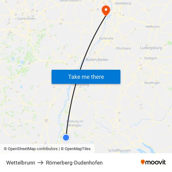 Wettelbrunn to Römerberg-Dudenhofen map