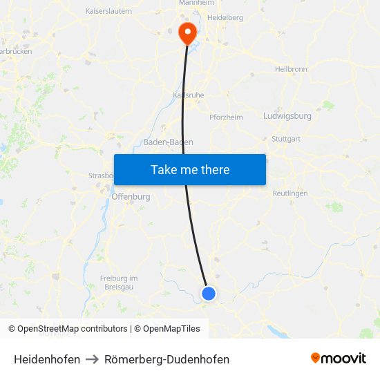 Heidenhofen to Römerberg-Dudenhofen map