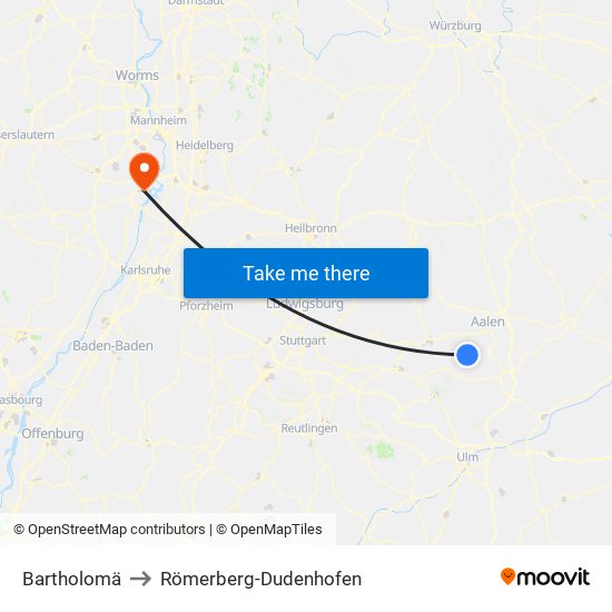 Bartholomä to Römerberg-Dudenhofen map