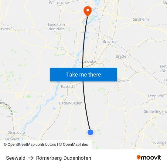 Seewald to Römerberg-Dudenhofen map