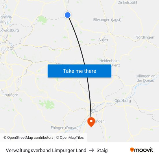 Verwaltungsverband Limpurger Land to Staig map