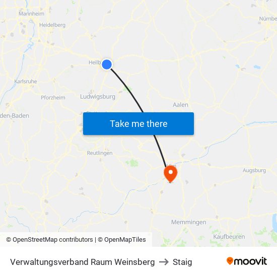 Verwaltungsverband Raum Weinsberg to Staig map