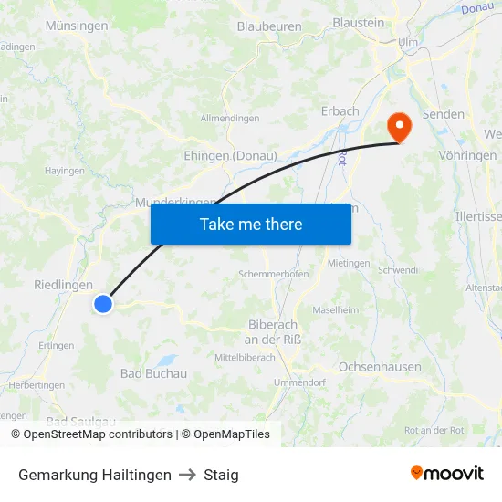 Gemarkung Hailtingen to Staig map