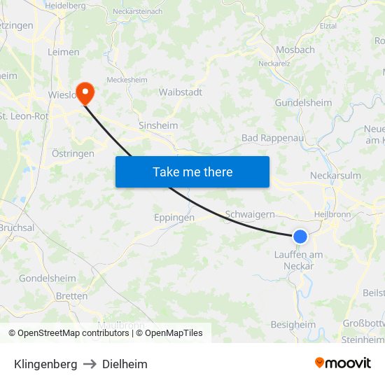 Klingenberg to Dielheim map