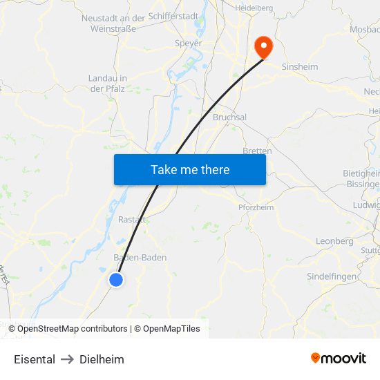 Eisental to Dielheim map