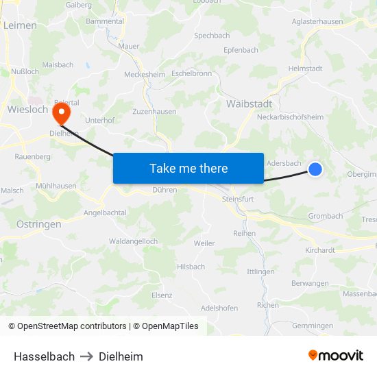Hasselbach to Dielheim map