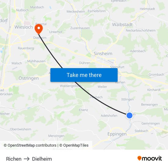 Richen to Dielheim map