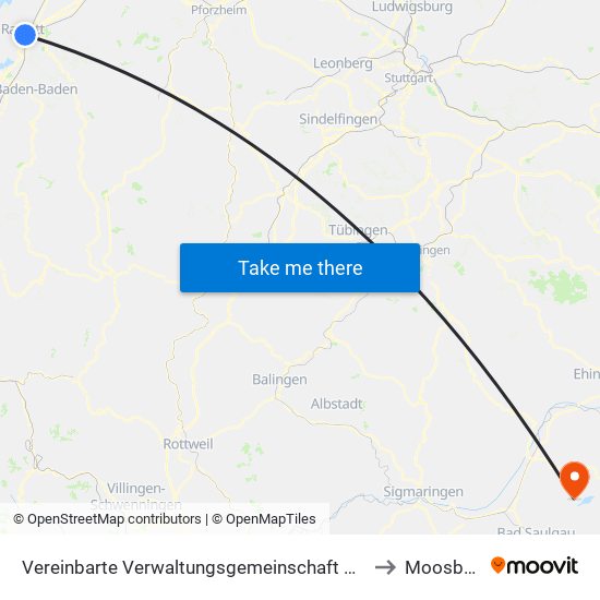 Vereinbarte Verwaltungsgemeinschaft Rastatt to Moosburg map