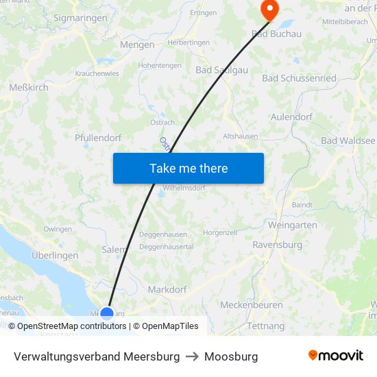Verwaltungsverband Meersburg to Moosburg map