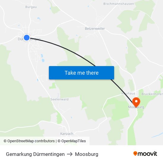Gemarkung Dürmentingen to Moosburg map