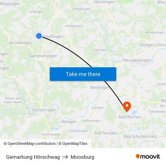 Gemarkung Hörschwag to Moosburg map