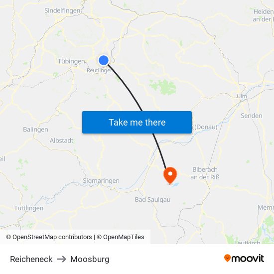 Reicheneck to Moosburg map