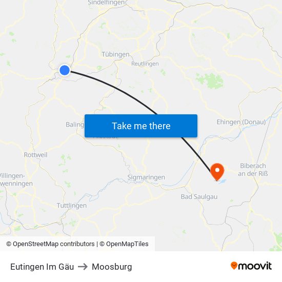 Eutingen Im Gäu to Moosburg map