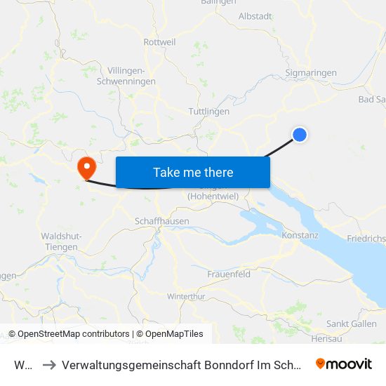 Wald to Verwaltungsgemeinschaft Bonndorf Im Schwarzwald map