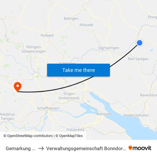 Gemarkung Heudorf to Verwaltungsgemeinschaft Bonndorf Im Schwarzwald map