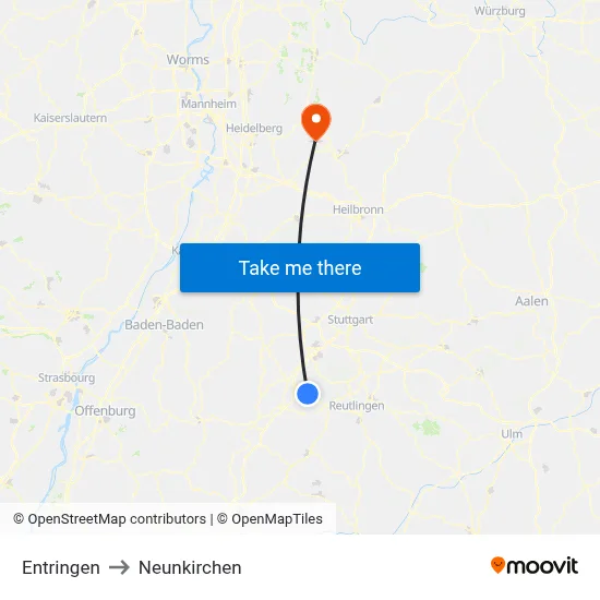 Entringen to Neunkirchen map