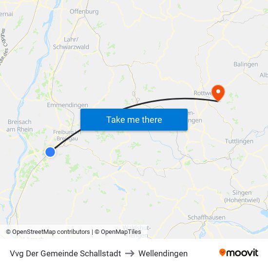 Vvg Der Gemeinde Schallstadt to Wellendingen map