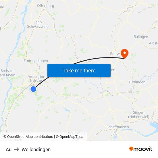 Au to Wellendingen map