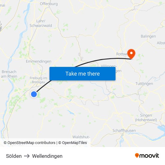 Sölden to Wellendingen map