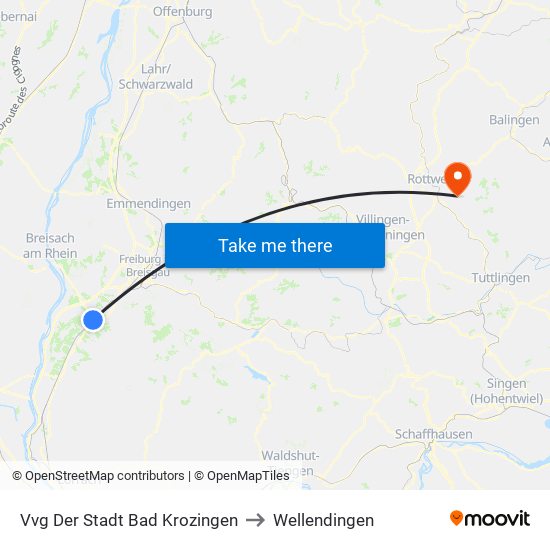 Vvg Der Stadt Bad Krozingen to Wellendingen map