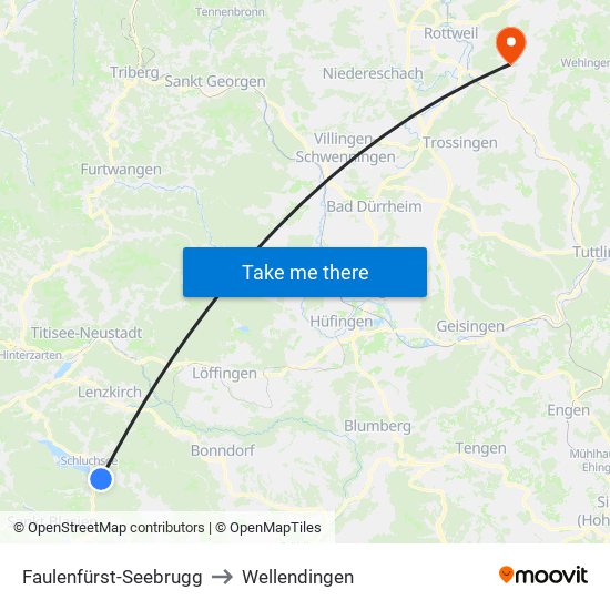 Faulenfürst-Seebrugg to Wellendingen map