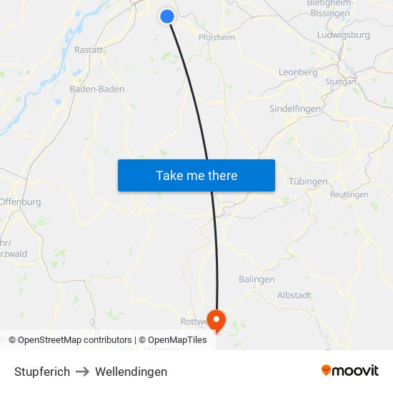 Stupferich to Wellendingen map