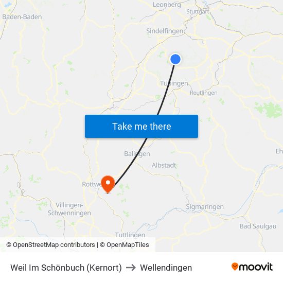 Weil Im Schönbuch (Kernort) to Wellendingen map