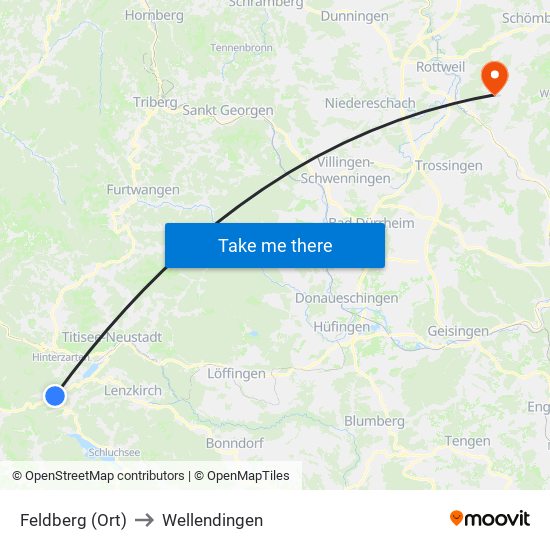Feldberg (Ort) to Wellendingen map