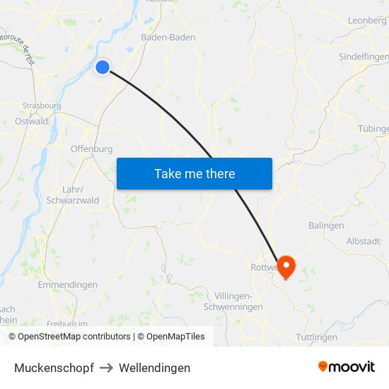 Muckenschopf to Wellendingen map