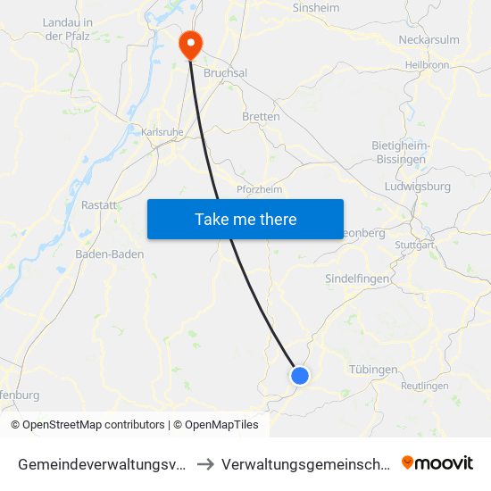 Gemeindeverwaltungsverband Oberes Gäu to Verwaltungsgemeinschaft Graben-Neudorf map