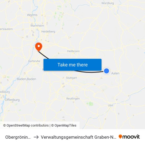Obergröningen to Verwaltungsgemeinschaft Graben-Neudorf map
