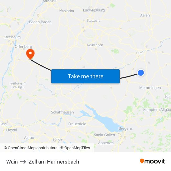 Wain to Zell am Harmersbach map