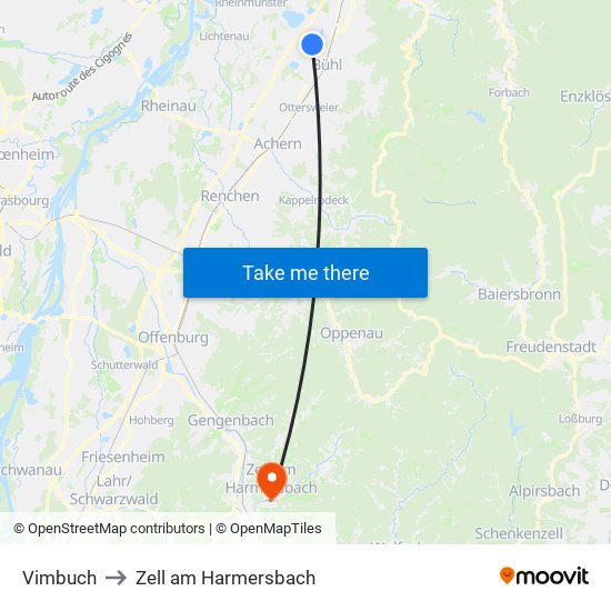 Vimbuch to Zell am Harmersbach map