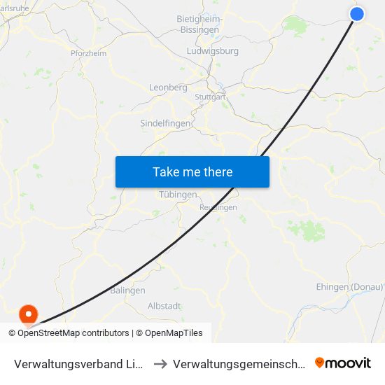 Verwaltungsverband Limpurger Land to Verwaltungsgemeinschaft Dunningen map