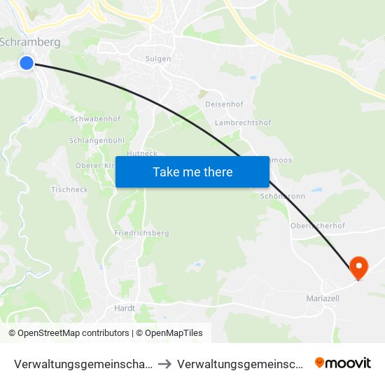 Verwaltungsgemeinschaft Schramberg to Verwaltungsgemeinschaft Dunningen map