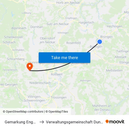 Gemarkung Engstlatt to Verwaltungsgemeinschaft Dunningen map