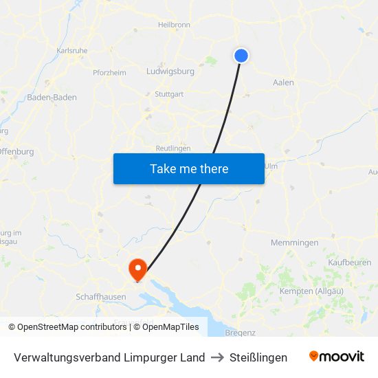 Verwaltungsverband Limpurger Land to Steißlingen map